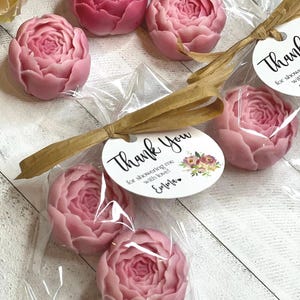 Peony Soap Favors-Baby Shower Girl in Bloom Bridal wedding decor,Dusty Rose Blush Wildflower Party Favors,MINI peony flower soap favors bulk