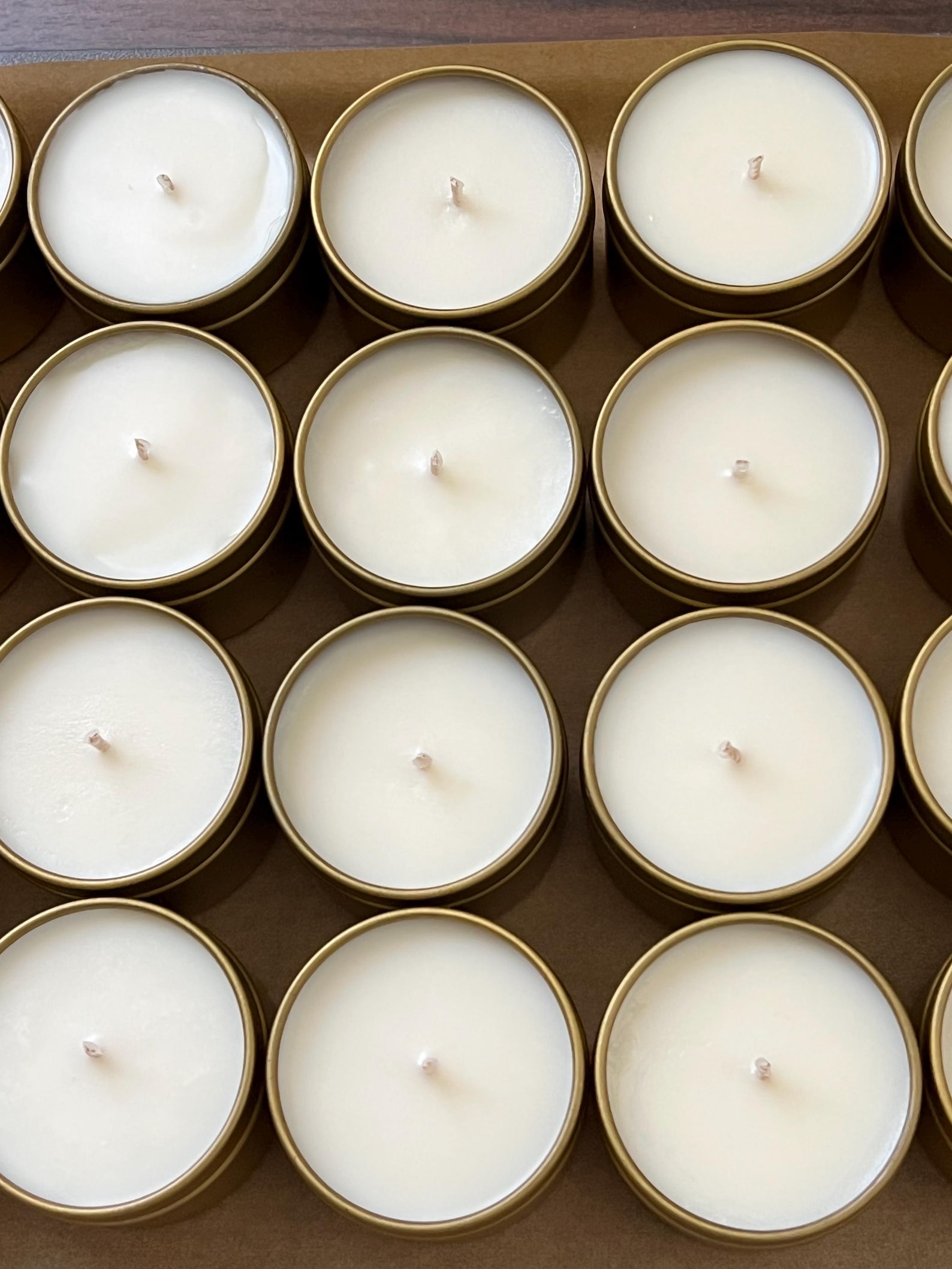 Personalized Soy Wax Candle Favors: Gold Tin, Wedding Candle Favors ...