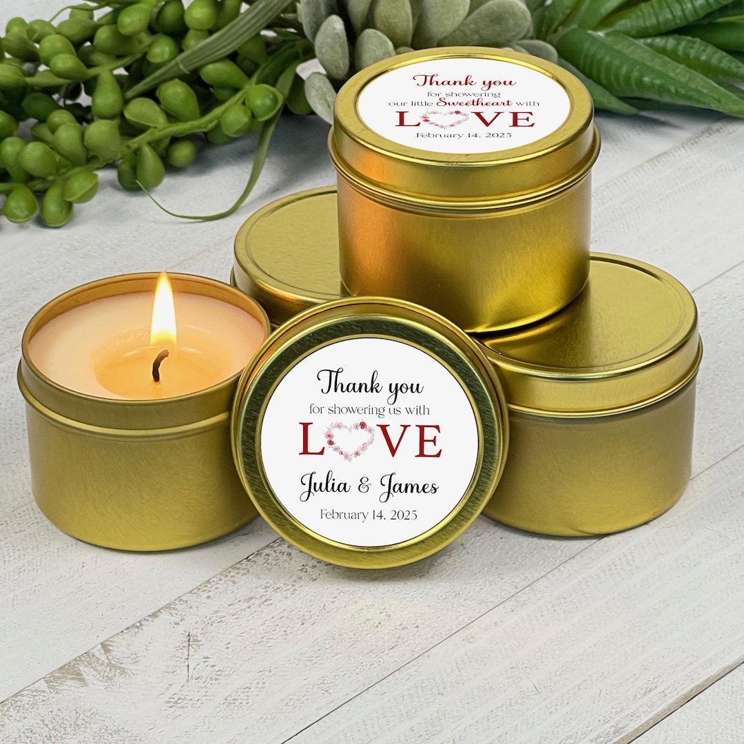 Wedding Canlde Favors Bulk- Bridal Shower Love Candle Gift Personalized ...