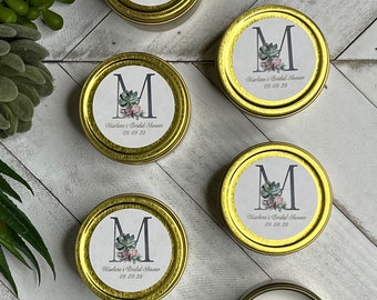 Mini Gold Tin Candle Wedding Favors - Personalized Candle Gift for ...