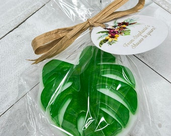 Monstera Leaf Soap Favors, Bridal Shower Favors, Baby Shower favors, Monstera  soaps,bridal shower soap favors, Tropical soap favors