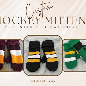 Custom Hockey Sock Fleece Lined Adult Mittens