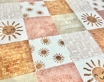 You Are My Sunshine Faux Quilt Baby Blanket