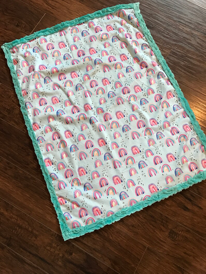 Rainbow Baby Double Minky Blanket Etsy