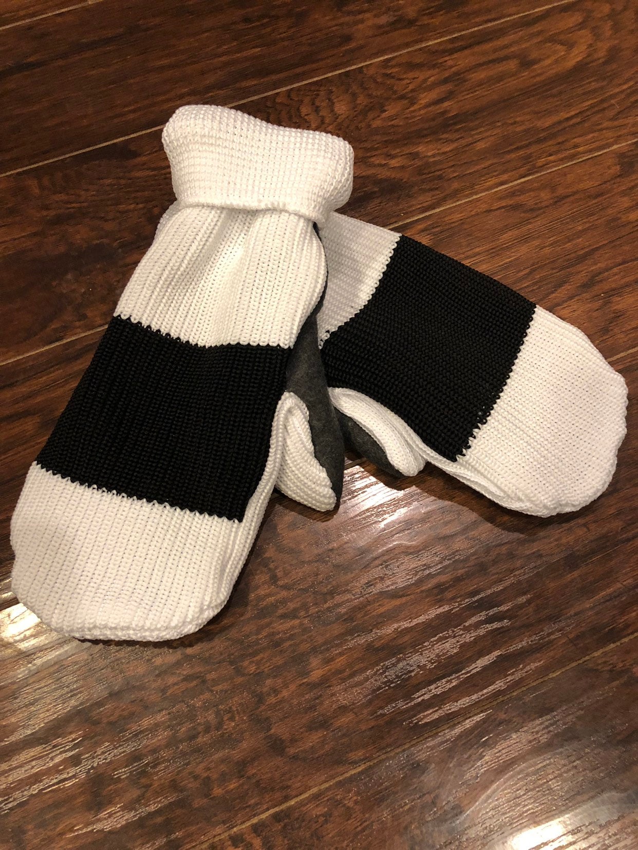 Hockey Sock Fleece Lined Adult Mittens Etsy