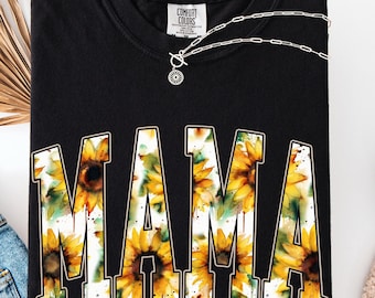 Mama Sunflower shirt Floral Mom Coquette Cute Flowers Mothers day T-shirt Southern Mama Tee Gift From Daughter, Baby Shower Birthday