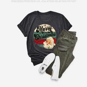 Vintage Santa Claus Shirt Family Old fashioned Christmas Vintage Christmas T-Shirt for Women, Red Cute Vintage Santa Shirt Baby shirt image 2