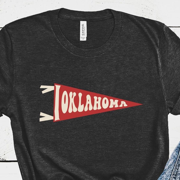 Oklahoma flag Shirt 90s Vintage State of Oklahoma old Map T-Shirt Homeland for OK College Oklahoma Native Gift for him her triangle