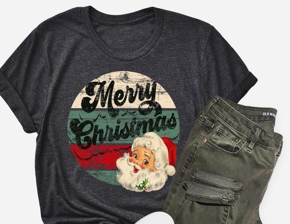 Vintage Santa Claus Shirt Family Old fashioned Christmas Vintage Christmas T-Shirt for Women, Red Cute Vintage Santa Shirt Baby shirt