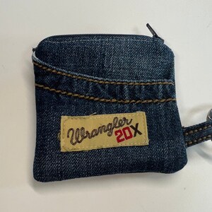 Sac Bandoulière Upcyclé En Jean Wrangler - Bleu Denim - Occasion - Pour Femme