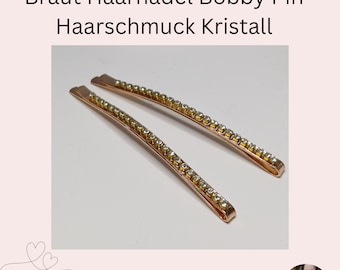 2- er Set bewährte stabile  Bobby Pins rosegold farben mit Straßsteinchen Bun Pin, Bun Holder Haarnadeln  für Hochsteck Frisuren Hochzeit