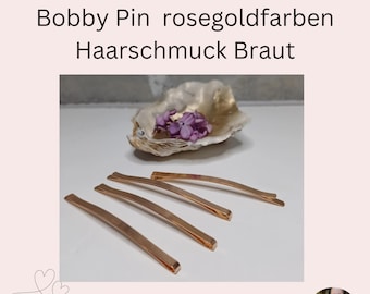 4- er Set bewährte stabile  Bobby Pins rosegold farben, Bun Pin, Bun Holder, kurze Haarnadeln  für Hochsteckfrisuren Hochzeit