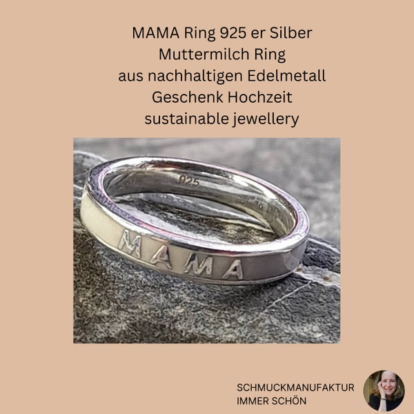 MAMA anneau de lait maternel 925 argent 585 or 750 anneau d’or blanc anneau mère fabrication durable empilable anneau d’empilage Mère