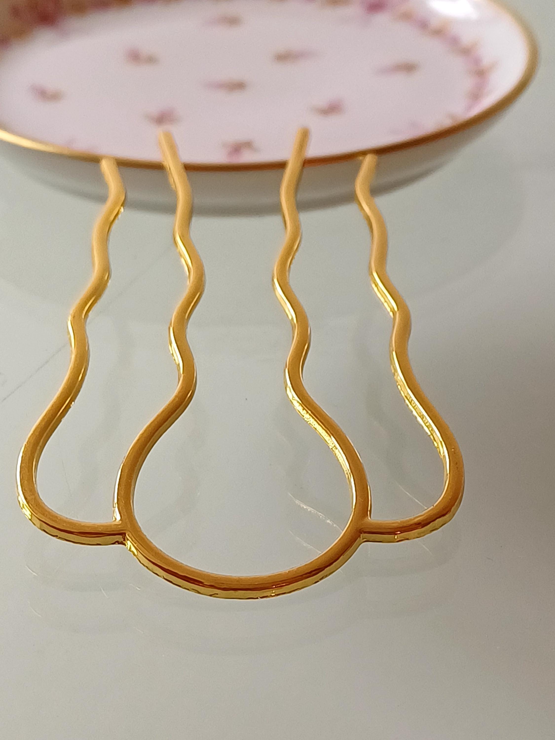 Haarnadel 4 Zacken bewährte stabile Haarnadel  Bun Holder Haargabel Hochsteckfrisur Hochzeit bridal hair Brautschmuck