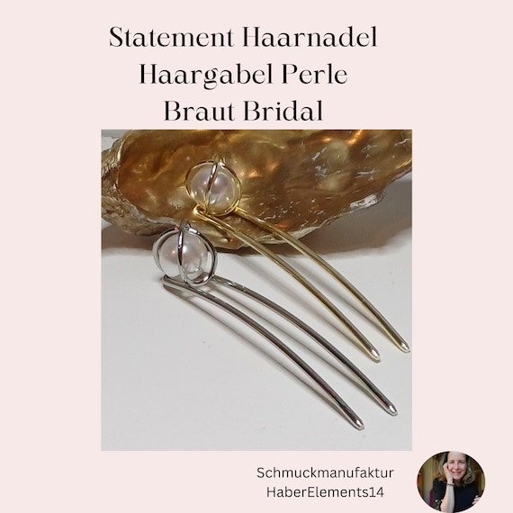 Perle Haargabel stabile bewährte  Haarnadel goldfarben Haar Pin Bun Holder Haarstab Haarschmuck Hochsteckfrisur Braut Hochsteckfrisuren