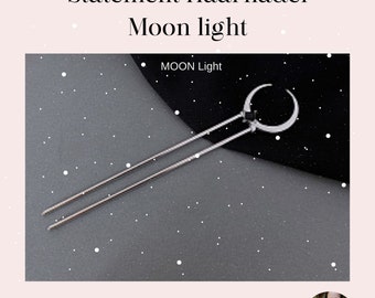 Moon hair fork sturdy proven hairpin gold colored hair pin bun holder hair stick hair accessories updo bridal updos