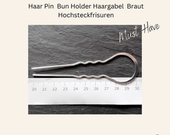 2 er Set stabile bewährte  Haarnadeln silberfarben Haar Pin Bun Holder Geschenk Haargabel Haarschmuck Hochsteckfrisur Braut Bunny