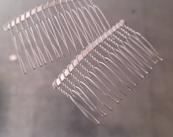 Set of 2 silver hair combs for updos, updos, hair accessories
