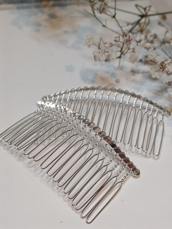 Set of 2 Hair Combs Silver-colored for Updos, Hair 