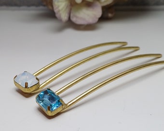 Stable proven hairpin with Swarovski set gold-colored hair pin bun holder hair fork hair stick hair accessory updo bride