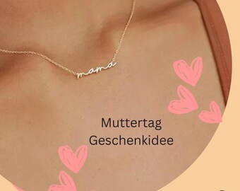 MAMA ketting 18K verguld met fenier ketting titanium roestvrij staal cadeau Moederdag