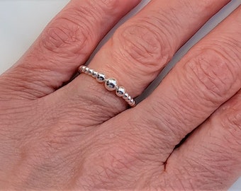 925-er Silber Ring Kügelchen Ring