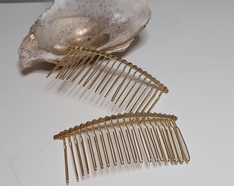 Set of 2 hair combs gold colored for updos hair accessories wedding hairstyles bridal