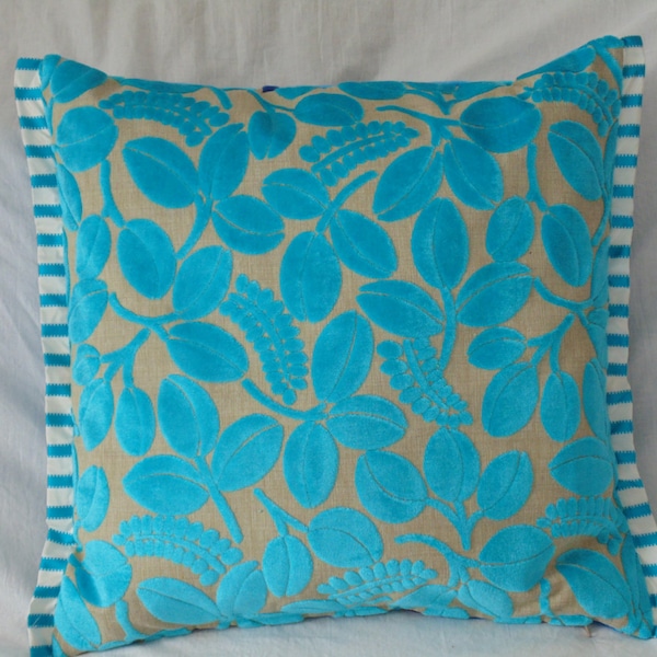 Housse de coussin Calaggio Turquoise en tissu Designers Guild