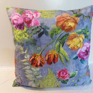 Designers Guild floral 100% Cotton Fabric Tulipani Graphite Cushion Cover