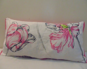 Designers Guild Fabric 100% Linen Embroidery Montsuki Fuchsia Cushion Cover D1