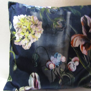 Designers Guild Fabric Delft Velvet Noir Cushion Cover / pillow