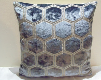 Designers Guild Fabric Manipur Graphite Cushion Cover / pillow cover