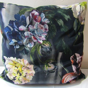 Designers Guild Fabric Delft Velvet Noir Cushion Cover / pillow cover