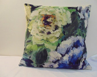 Designers Guild Fabric Bloomsbury Rose-Indigo 24 x 24 in Cushion Cover design B