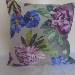 Designers Guild 100% Linen Fabric Alexandria Amethyst Cushion Cover floral D5