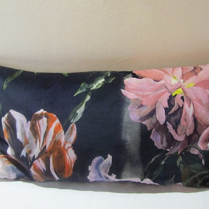 Designers Guild Fabric Delft Velvet Noir Cushion Cover / pillow
