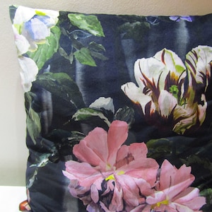 Designers Guild Fabric Delft Velvet Noir Cushion Cover / pillow cover