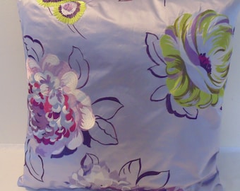 Designers Guild Fabric floral Embroidery Mararhi Amethyst Cushion Cover