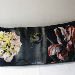 Designers Guild Fabric Delft Velvet Noir Cushion Cover / pillow cover