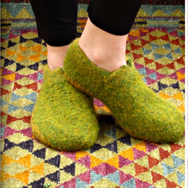 Felted Crochet Slippers for Women: The Hobbity