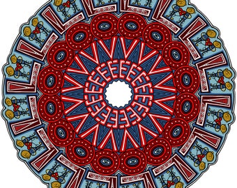 Love Mandala - 12" x 12" Giclee Print
