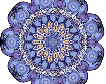 Purple Flowers in the Evening Mandala