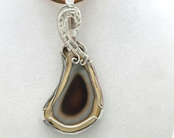 Royal Imperial Jasper pendant necklace in sterling silver wire #1120