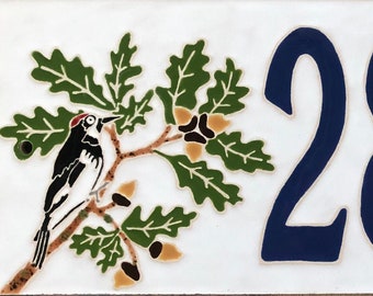Woodpecker and Crow Tile