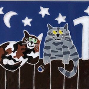 Cats on Fence address tile