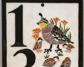 Large Quail address tile
