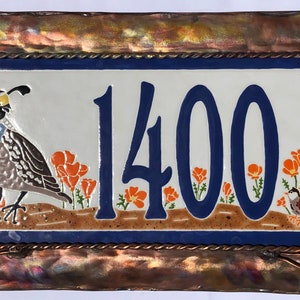 Quail with Poppies Address Tile image 4