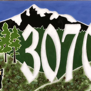 Bear (or deer) and Mountain address tile