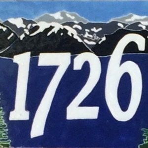 Mountain scene address tile