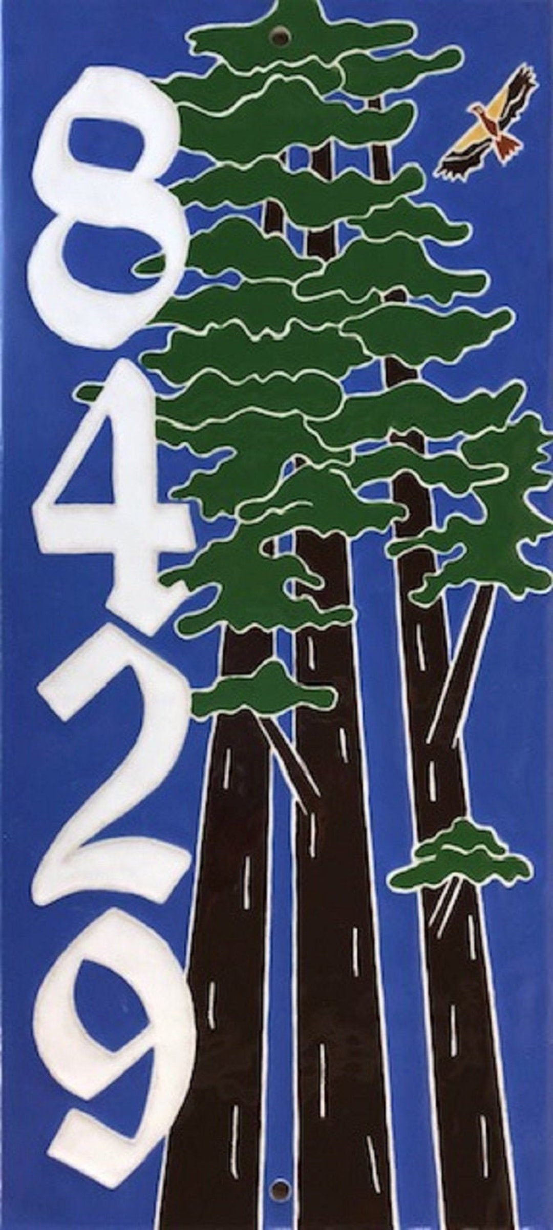 Redwood Address Tile Etsy